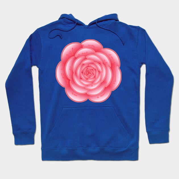 Pink Rose Line Art Hoodie by PhotoArts